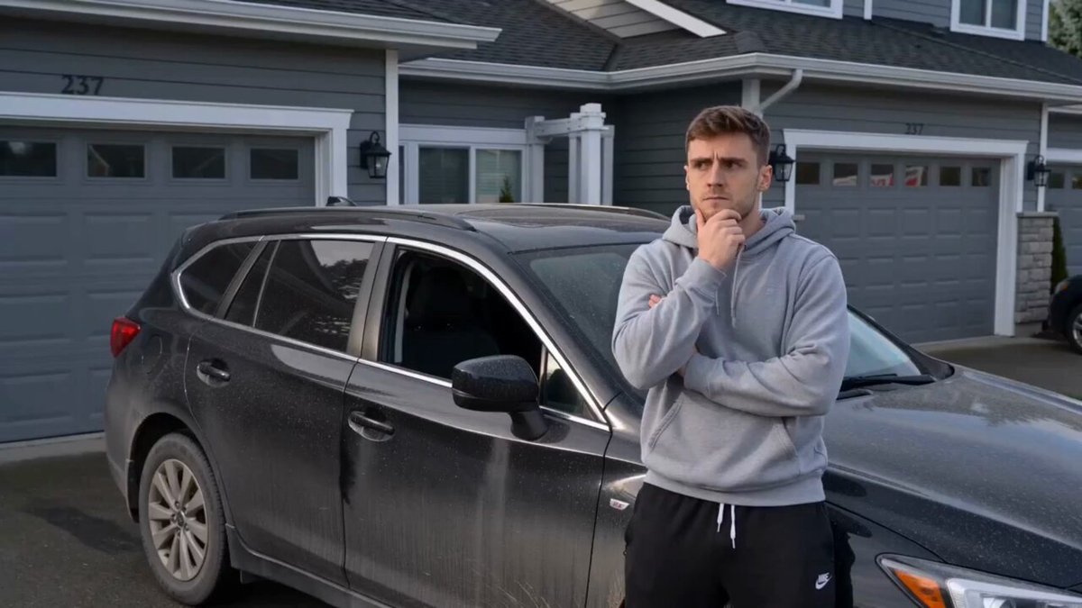 Man Decides Walk or Drive to Car Wash