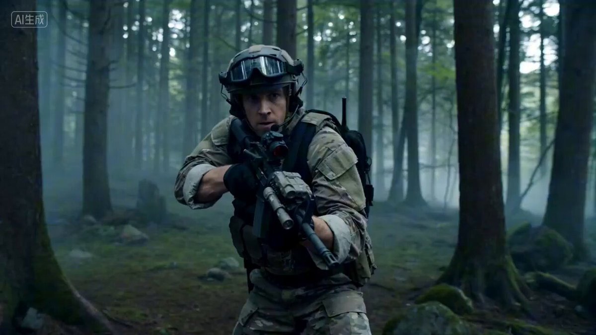 Modern Soldier vs Ancient Samurai in Foggy Forest