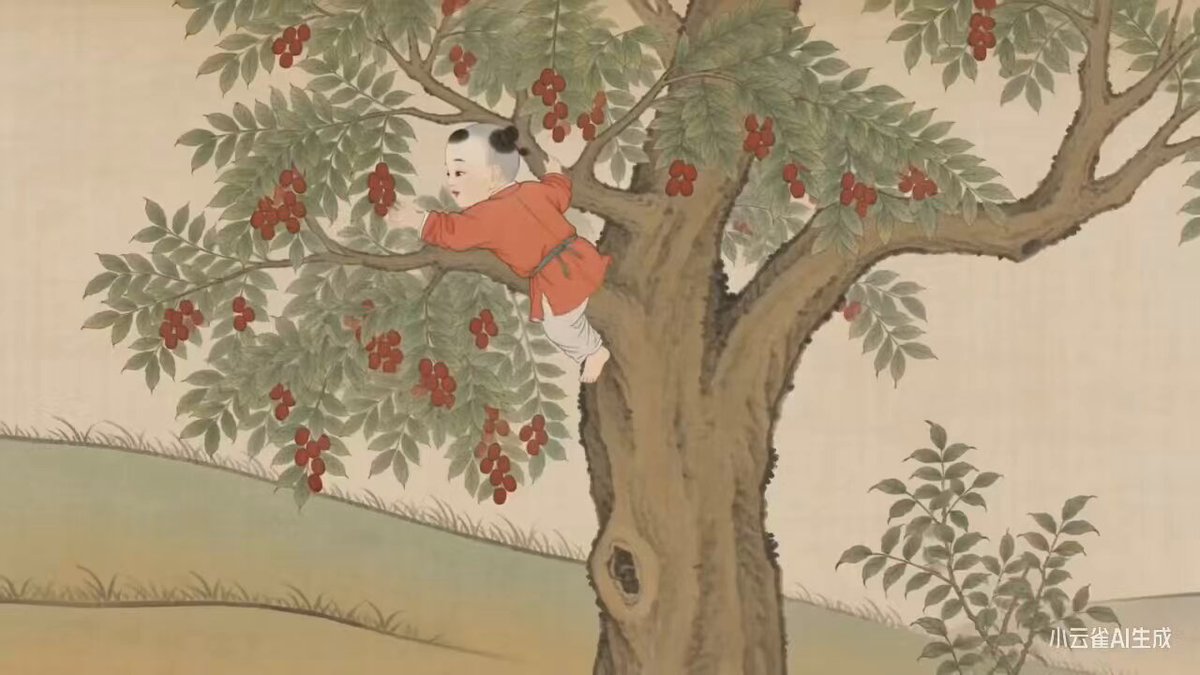 Qing Dynasty Gongbi Painting Revival: Red Rain in Donglin