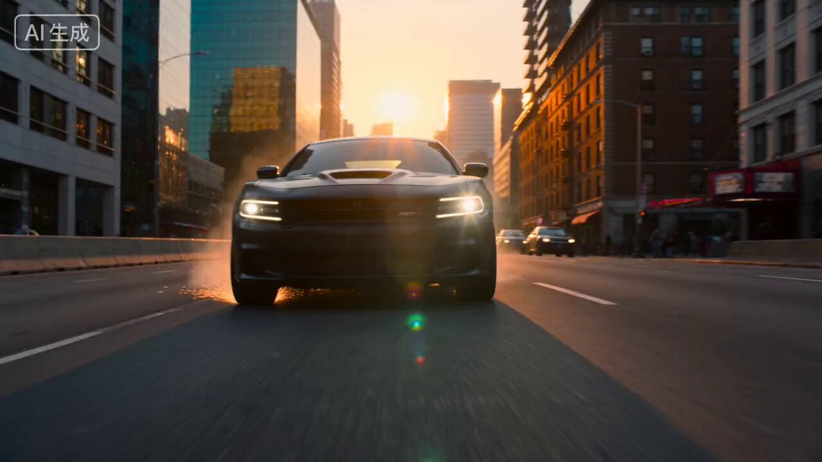 Low-Angle Black Charger Rush