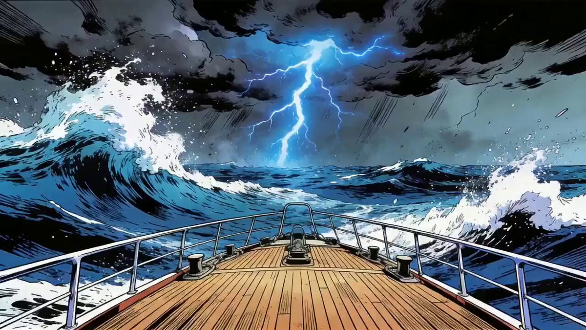 Cinematic Shipwreck in Turbulent Sea