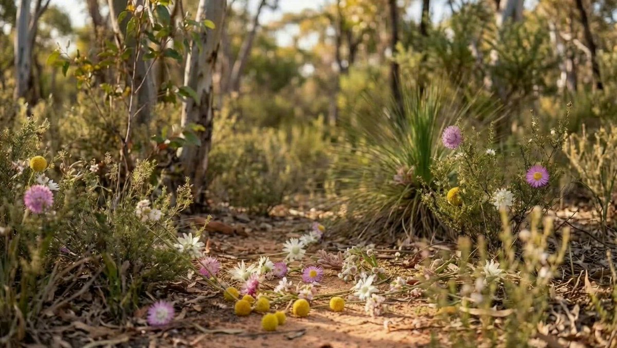 Flowers Forming a Shape in the Wind