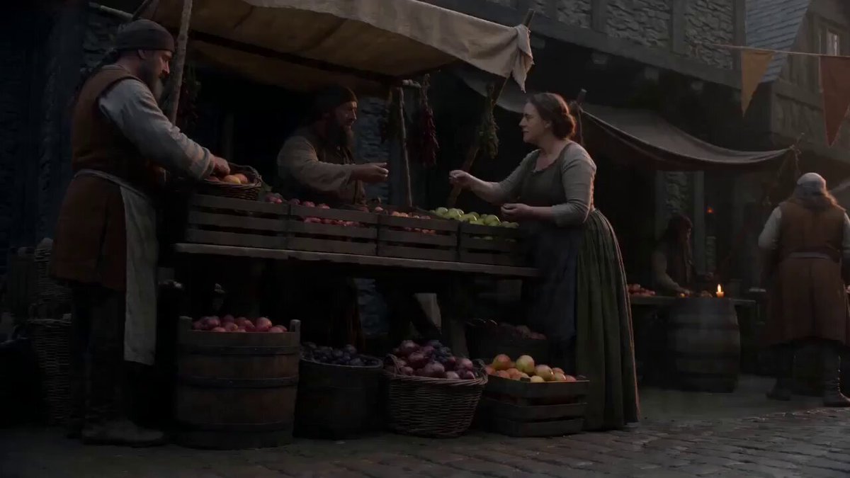 Motivated Continuous Camera in Medieval Market