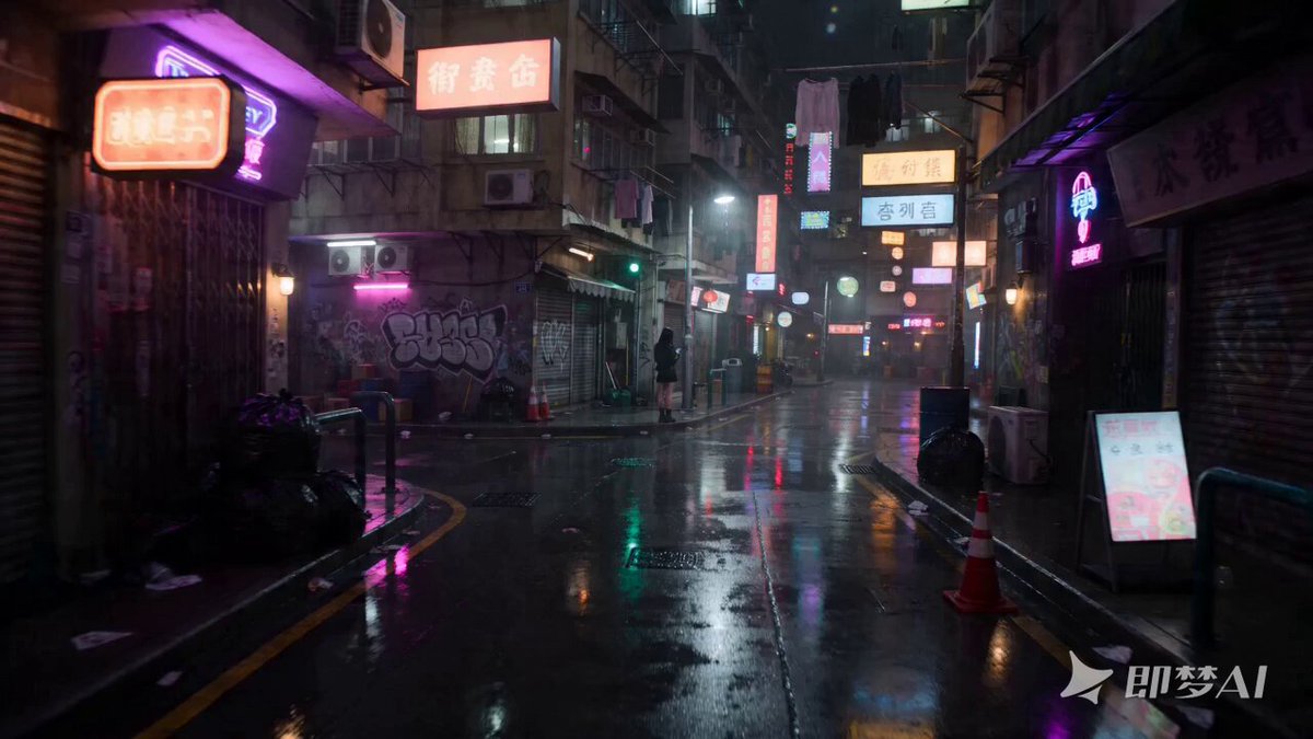 Neon-Lit Street Encounter