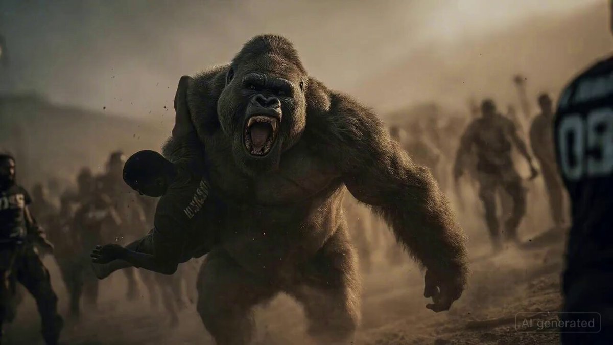 Gorilla vs 100 Men Fight