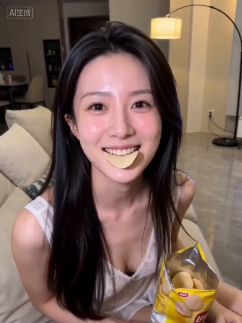 Girlfriend Playfully Mouth-Feeds Potato Chips