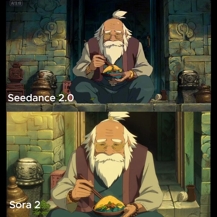 Old Man Eating Taco Slowly with Chopsticks in Golden Light