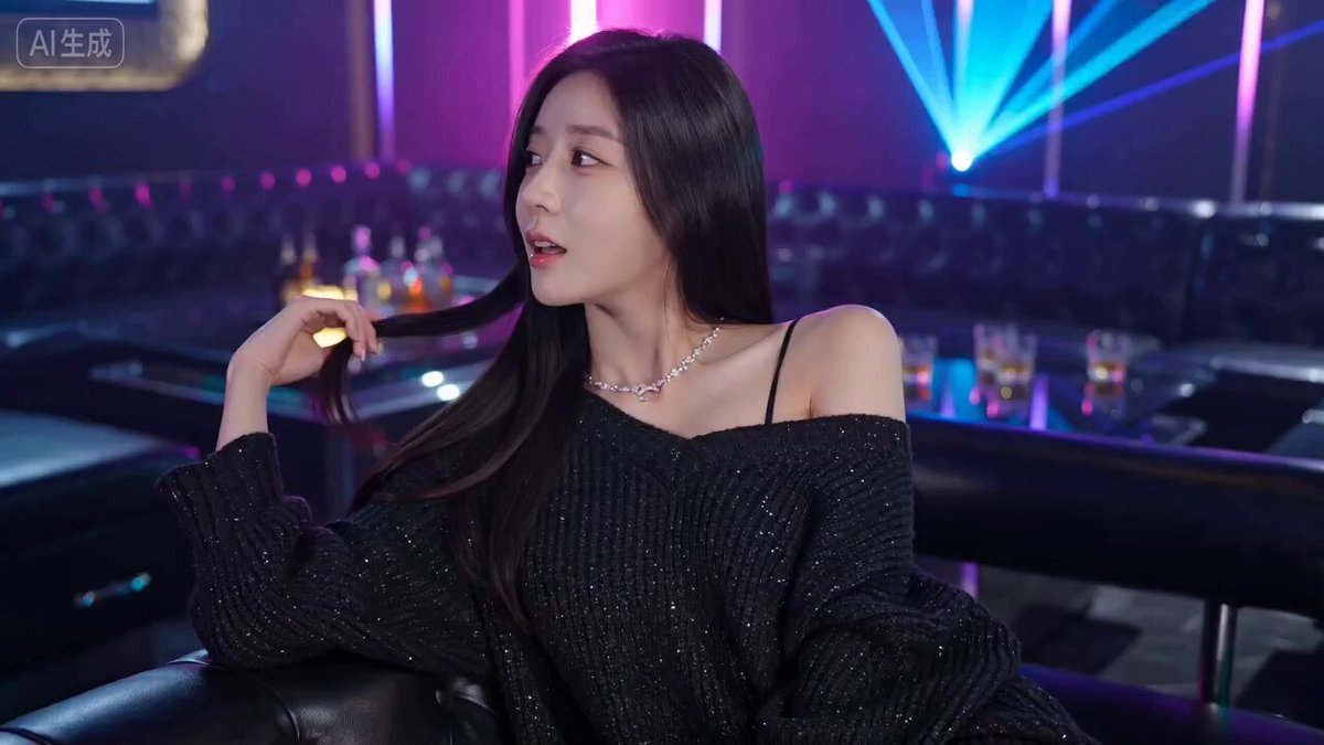 Seductive Asian Woman Removing Heel in KTV Room
