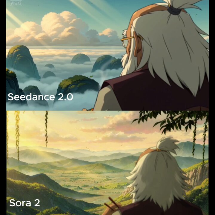 Over-the-Shoulder Shot of Quiet Fantasy Landscape with Drifting Clouds