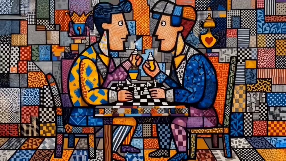 Romero Britto Style Chess Match