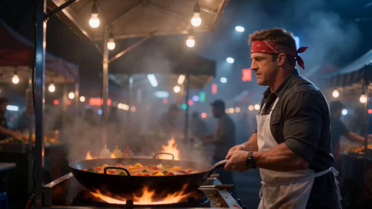 Night Market Vendor Freezes Veggies Mid-Air for Phone