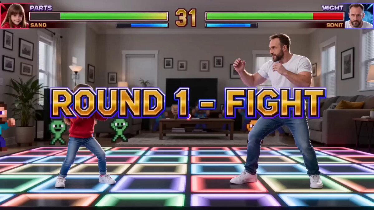 Street Fighter Father-Daughter Living Room Match