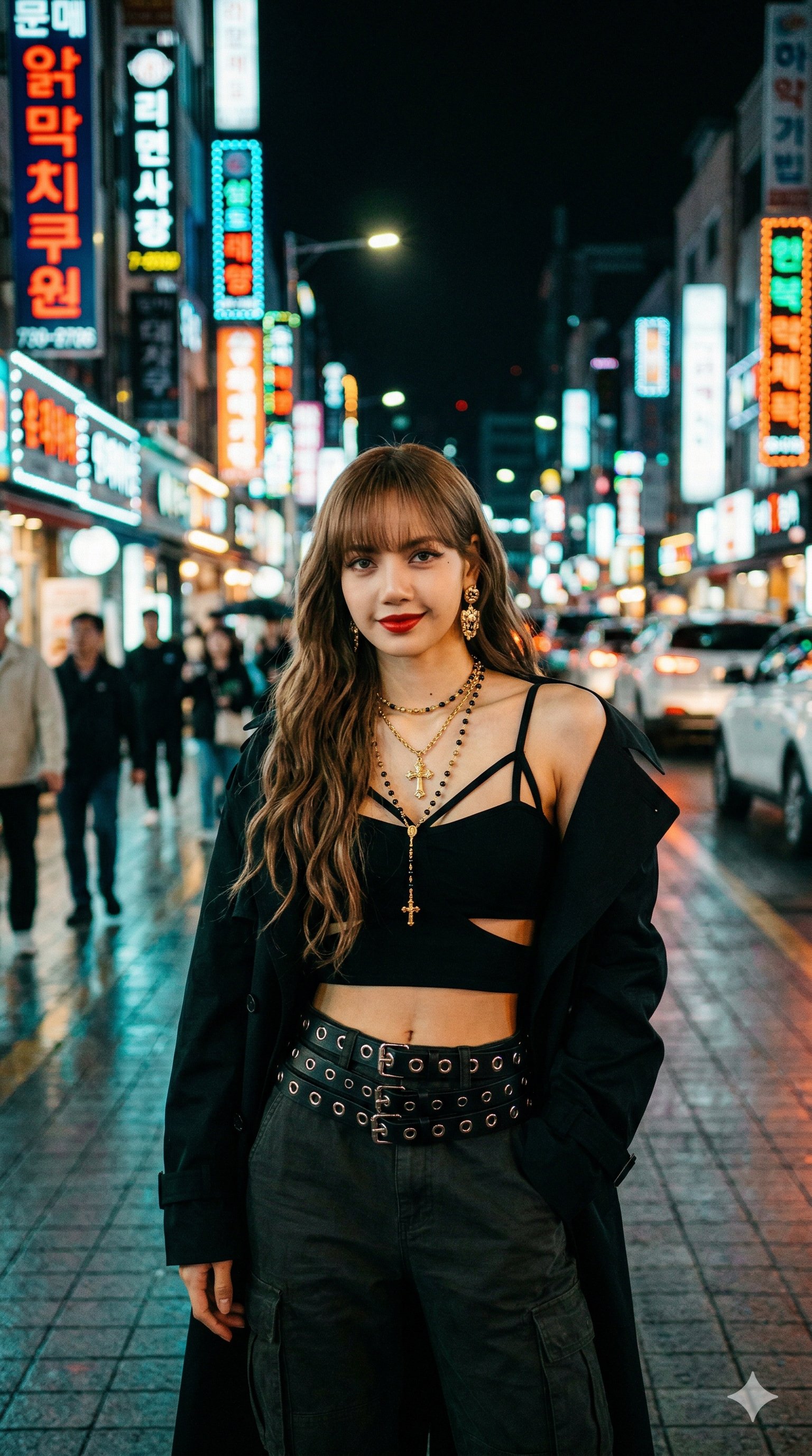 BLACKPINK Lisa Neon Night Street Portrait