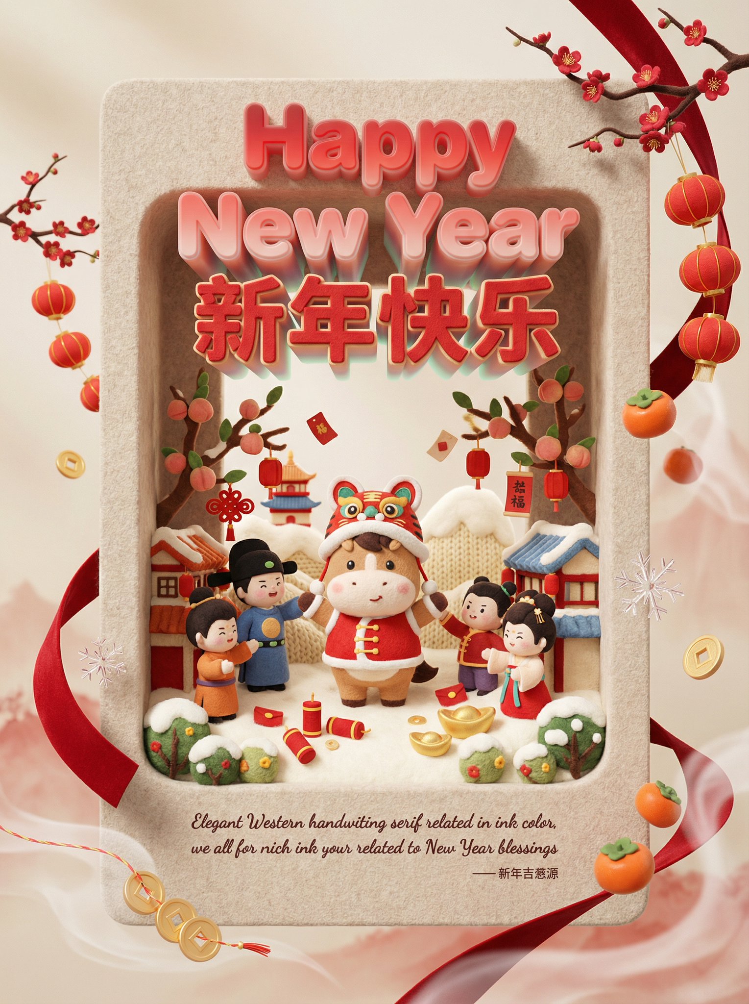 3D Felt New Year Poster with Q-Pony & IP Characters