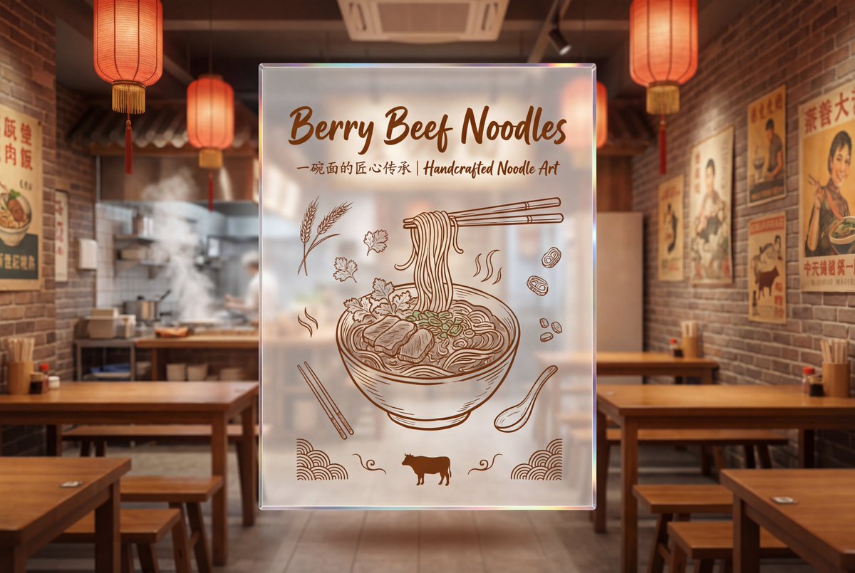 Beef Noodle Brand Acrylic Signage
