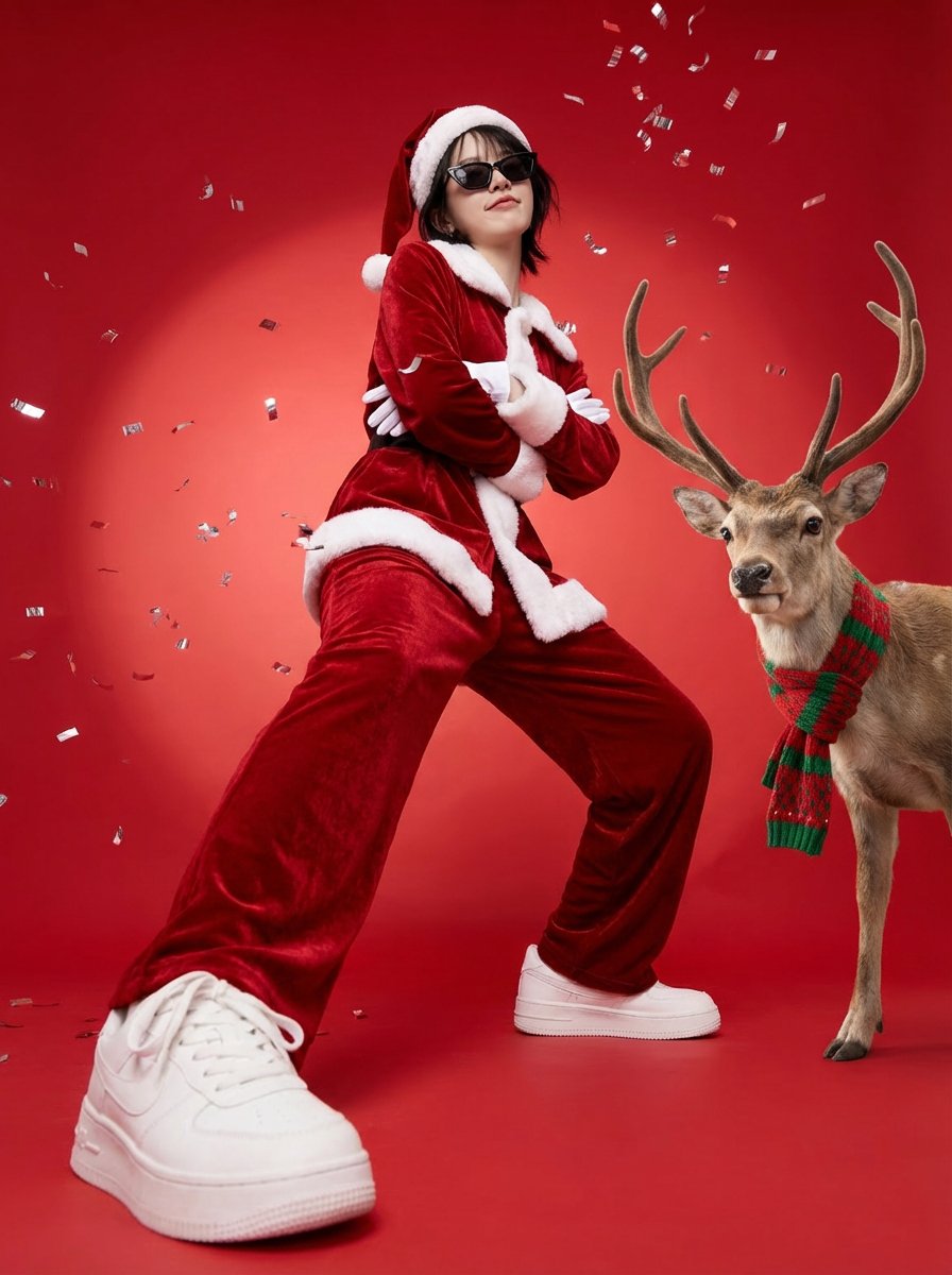 Sassy Santa Full-Body Festive Poster