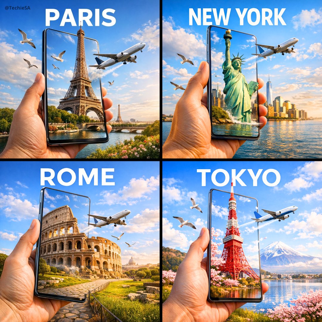 A hyper-realistic travel advertisement.