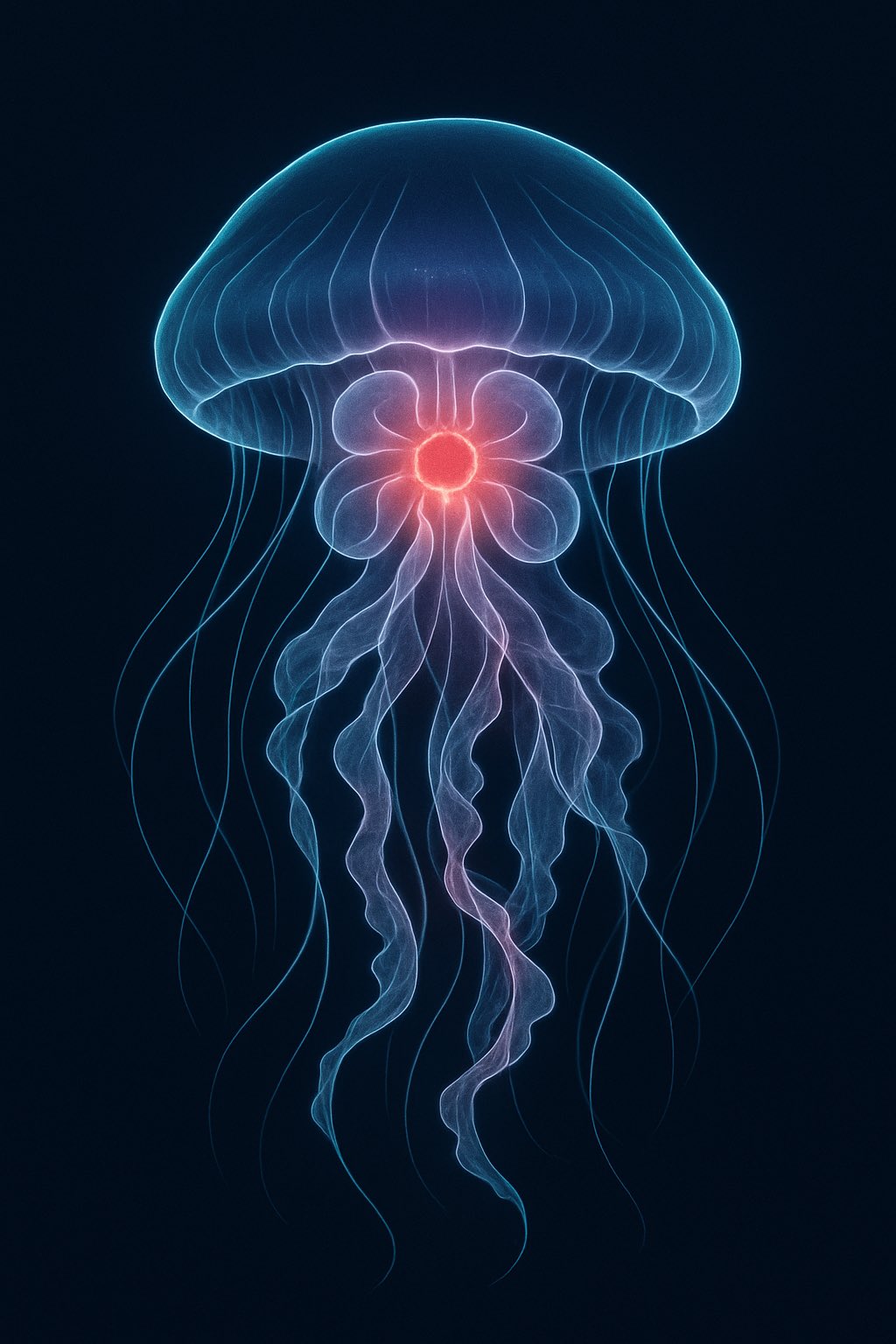 Glowing Blue Line Anatomy Illustration - view 2