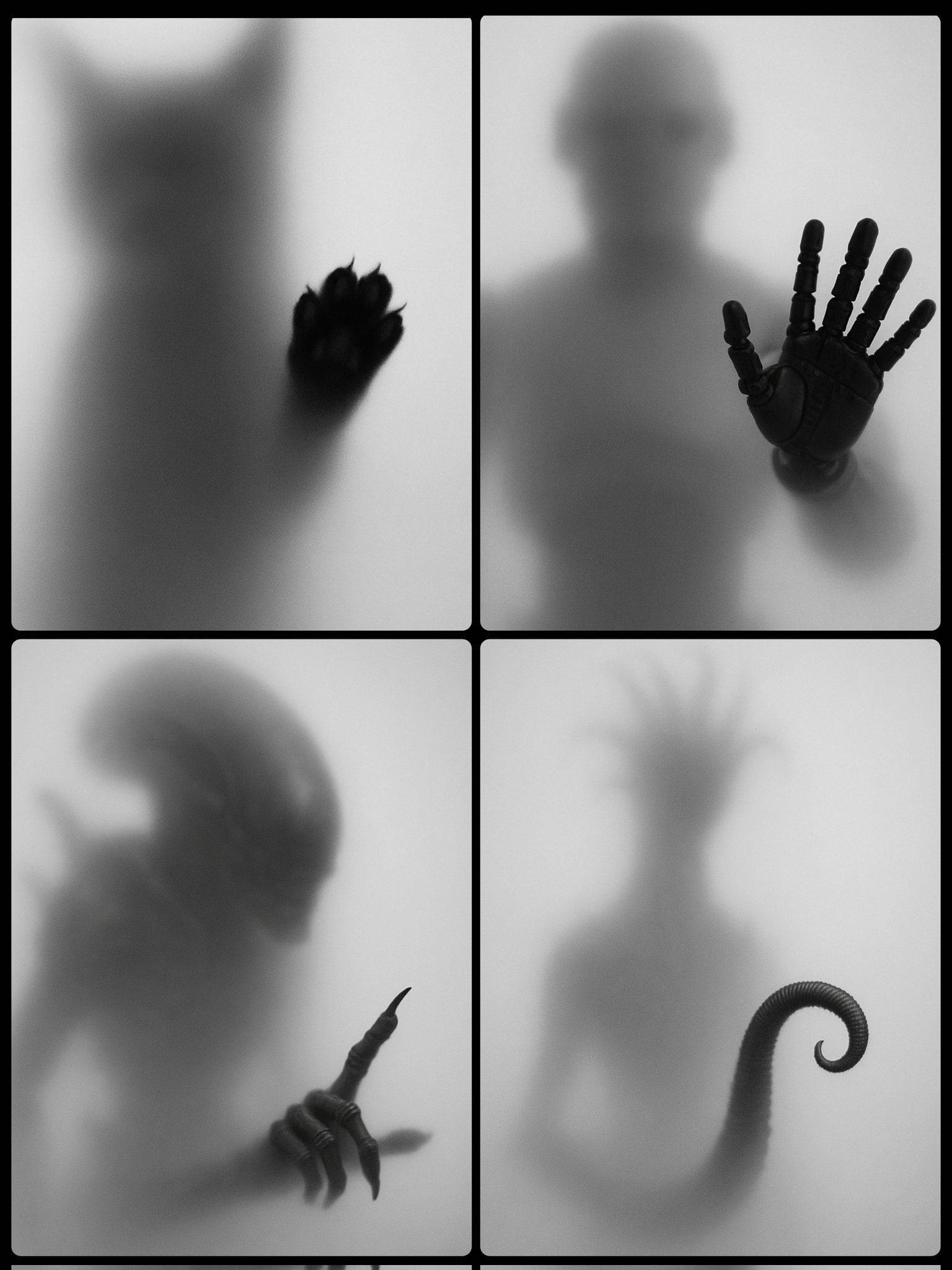 Blurred Silhouette Behind Frosted Surface