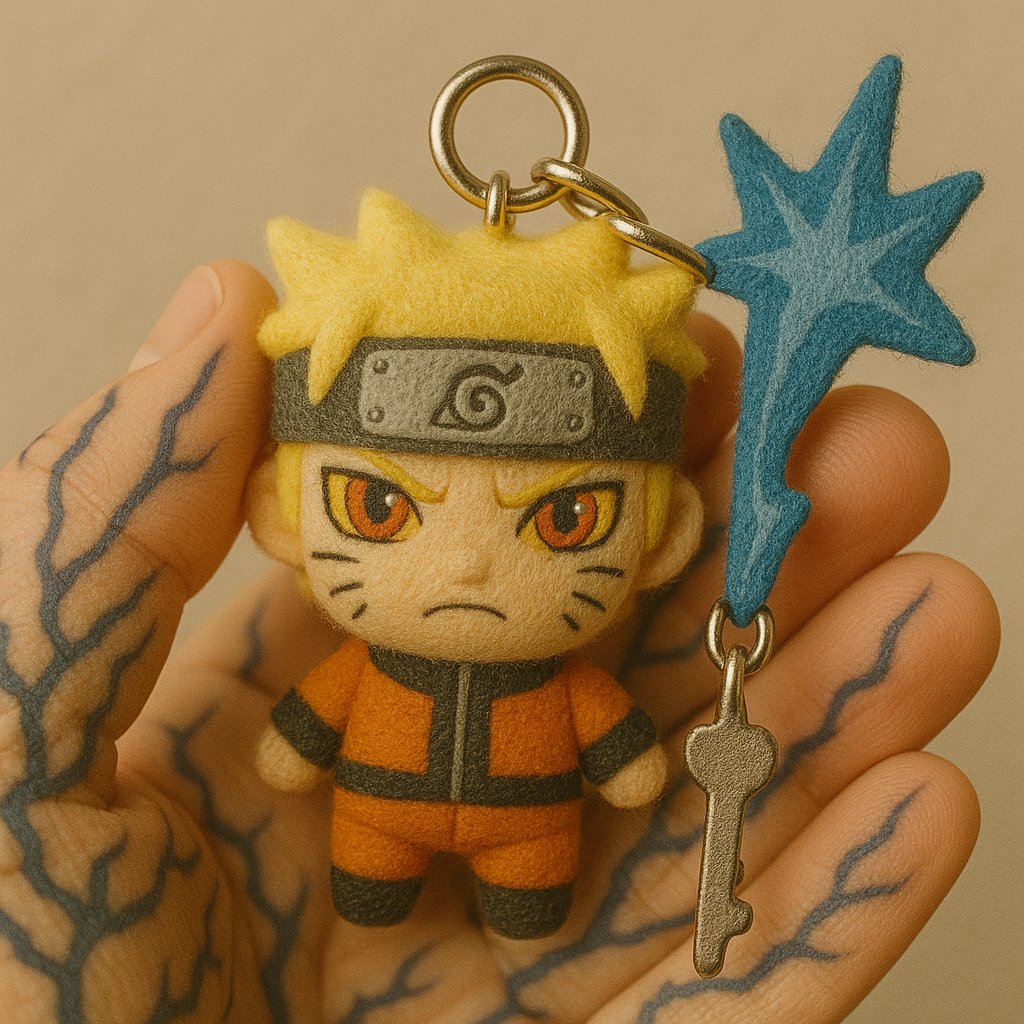 Custom Plush Keychain Close-up - view 2