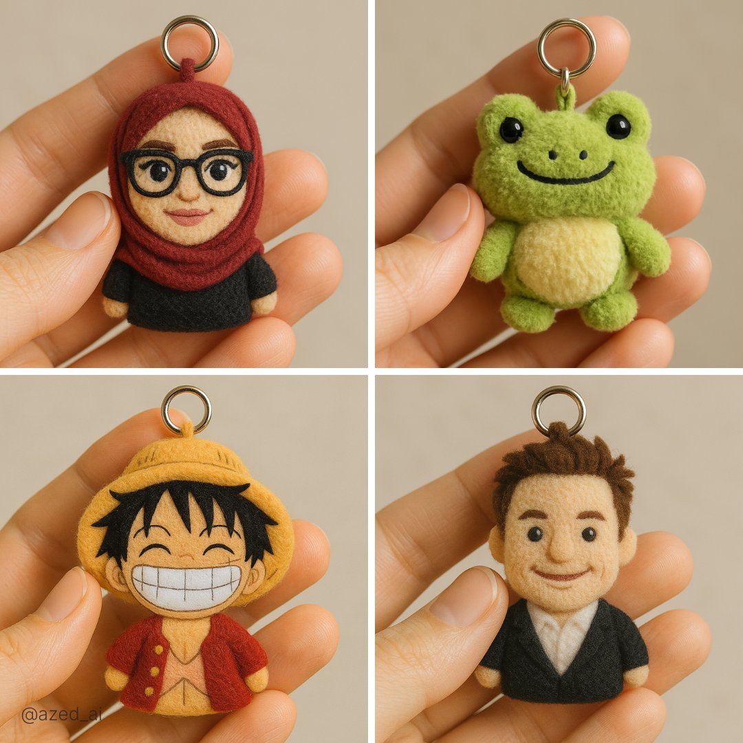 Custom Plush Keychain Close-up