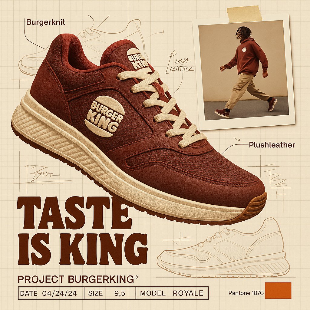 Branded Footwear Ad with Technical Sketches - view 2