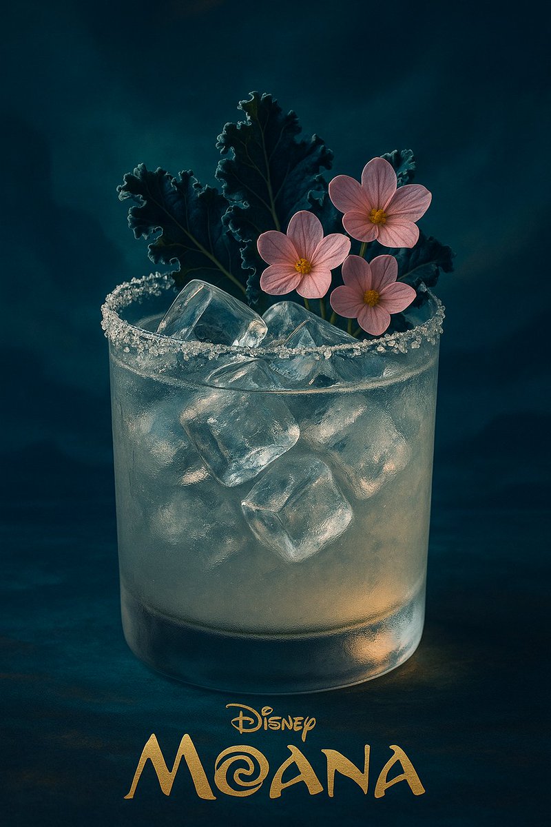 Disney-Inspired Realistic Cocktail with Kale and Flowers - view 3