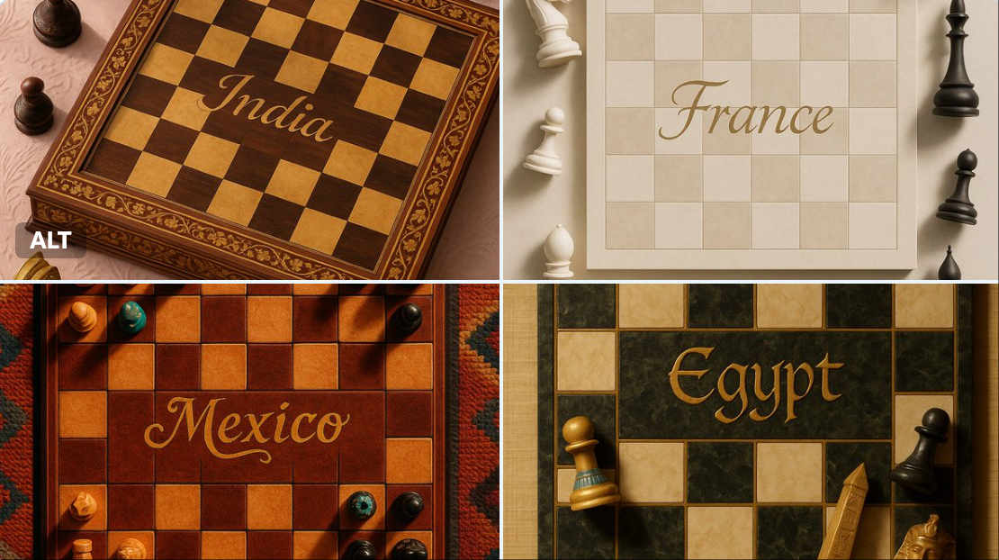 Traditional Chessboard with National Motifs