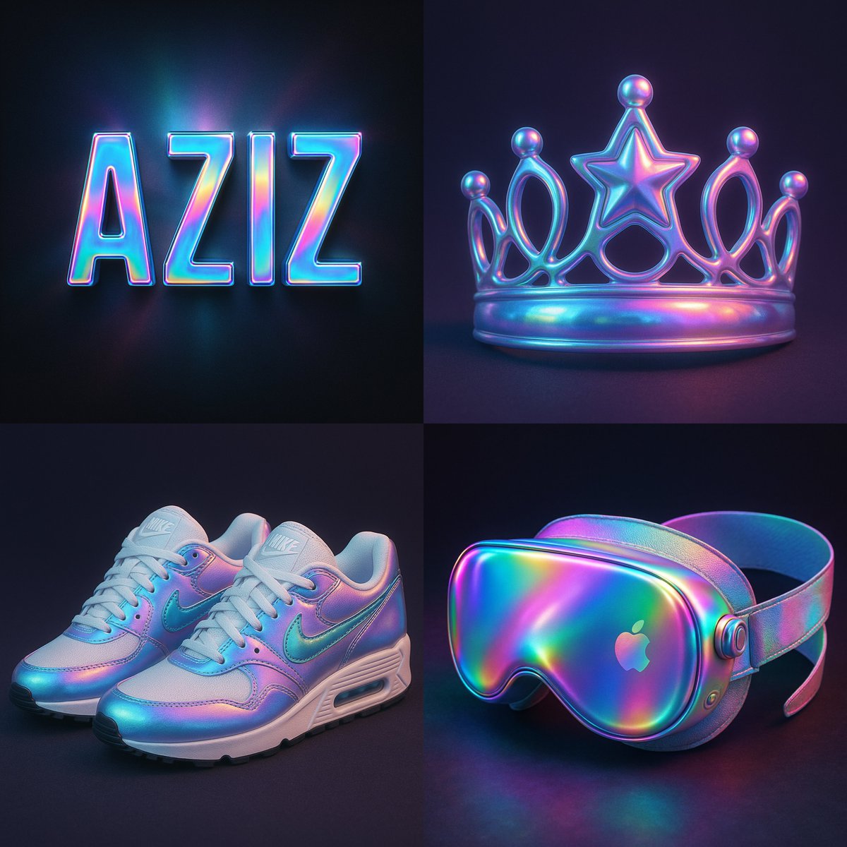 Holographic Overlay Rainbow Gradient Effect