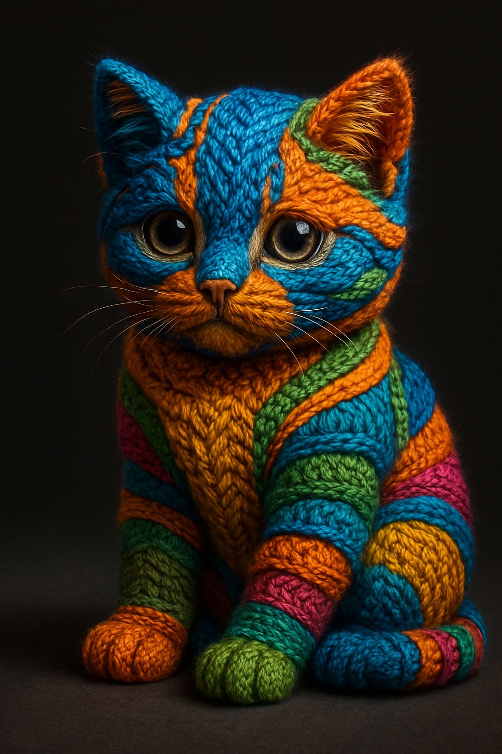 Colorful Knit Yarn Wrapped Object