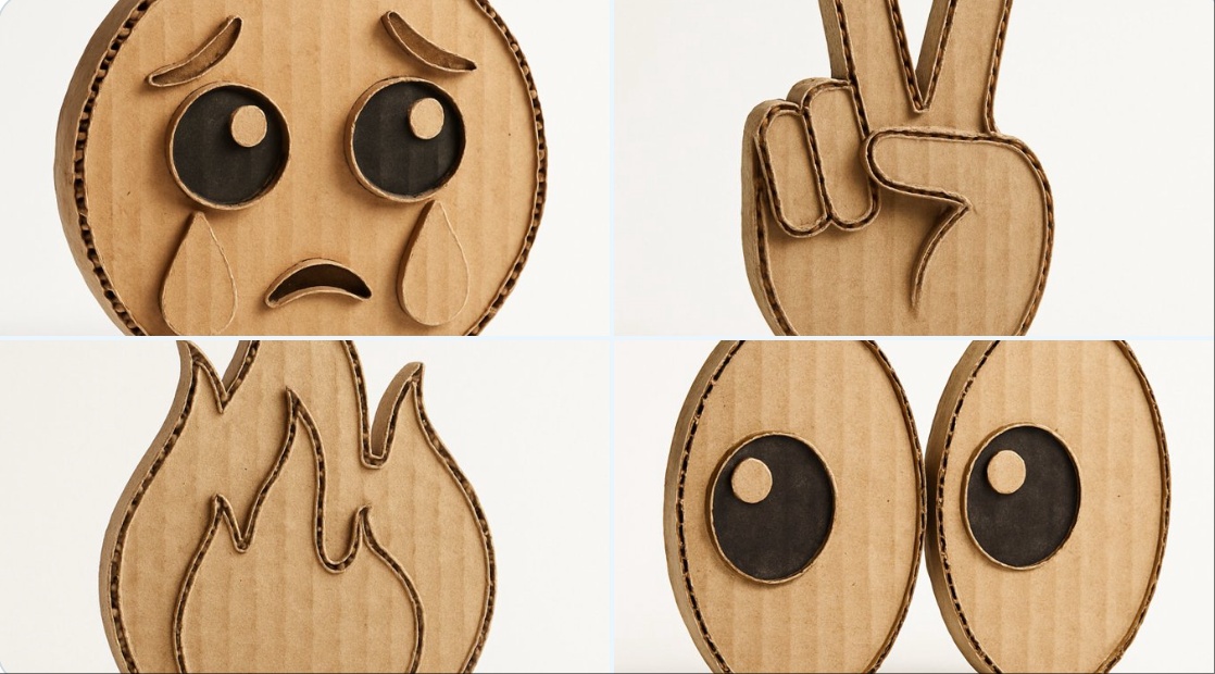 Emoji Cardboard Sculpture