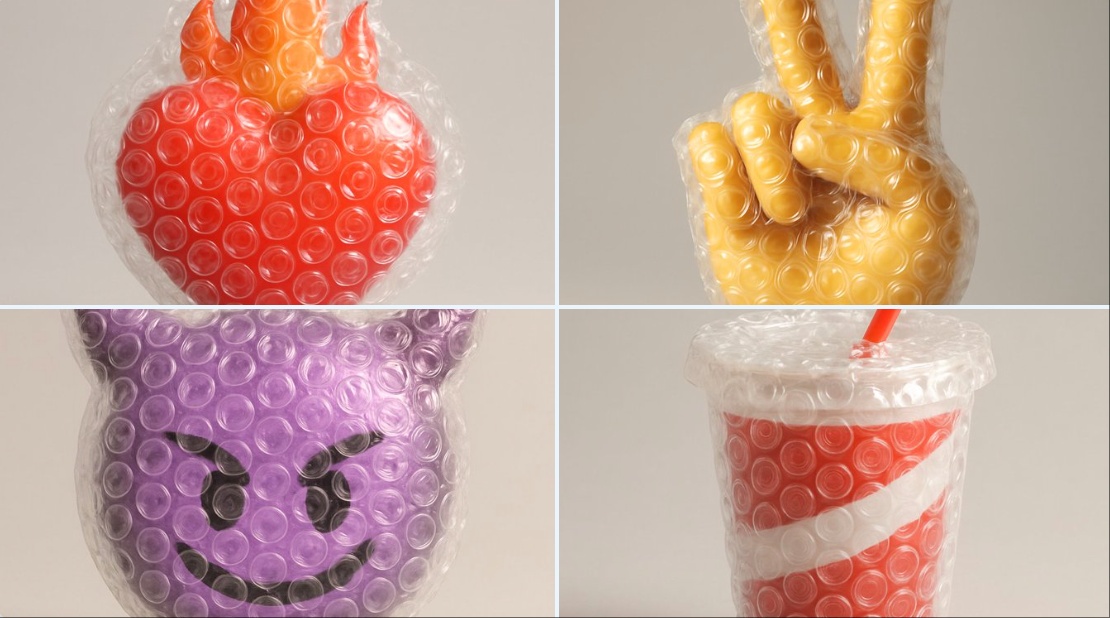 Bubble Wrap Covered Heart Emoji