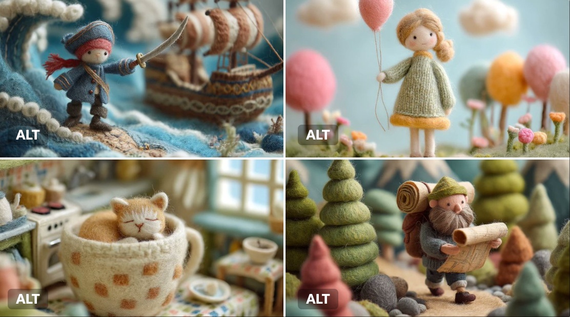 Miniature Felted Wool Figures