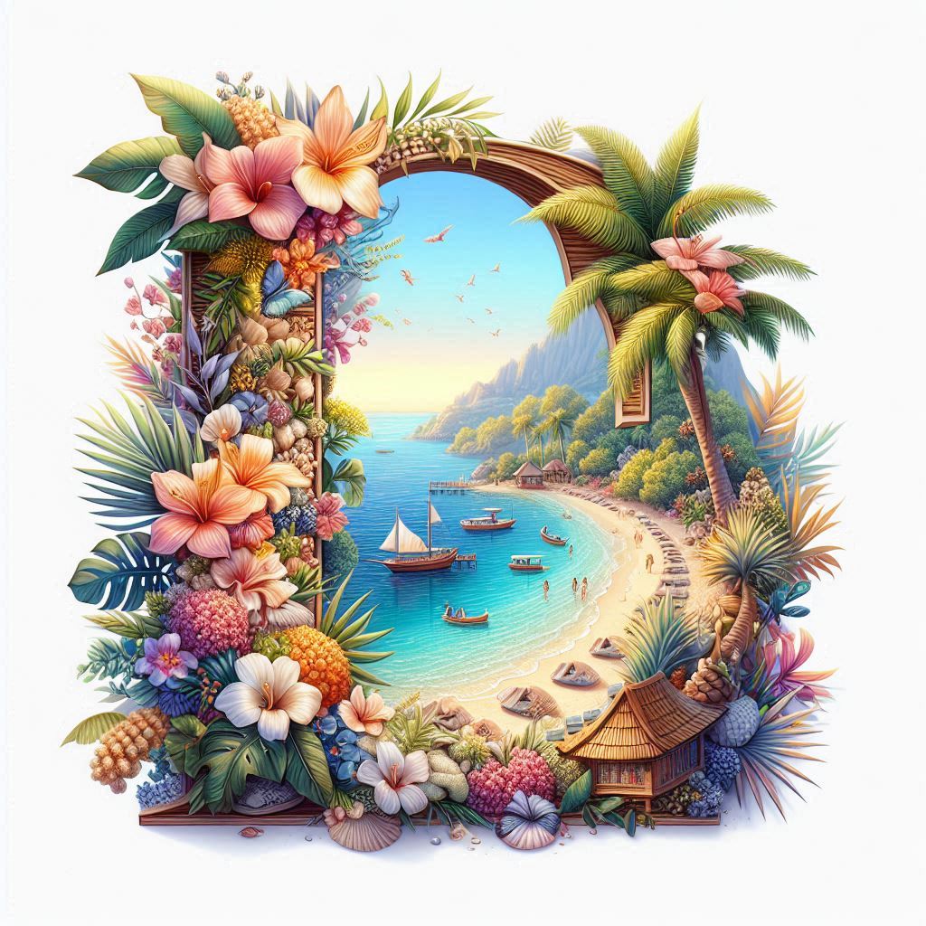 Beautiful Letter B with Elegant Beachscape - view 2