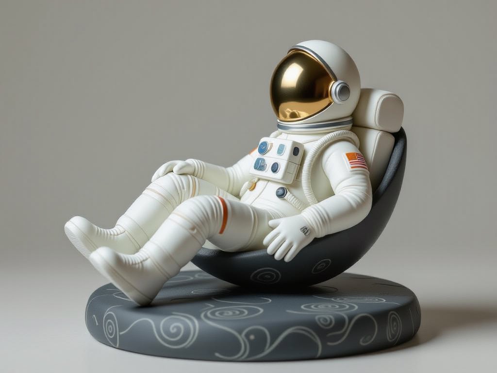 Digital Clay Sculpture on Minimalist Plinth - view 3