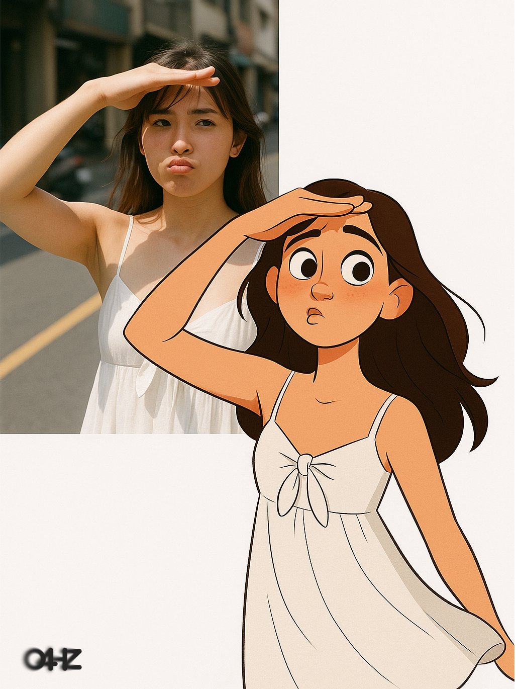 Real vs Animation Contrast Creative Work