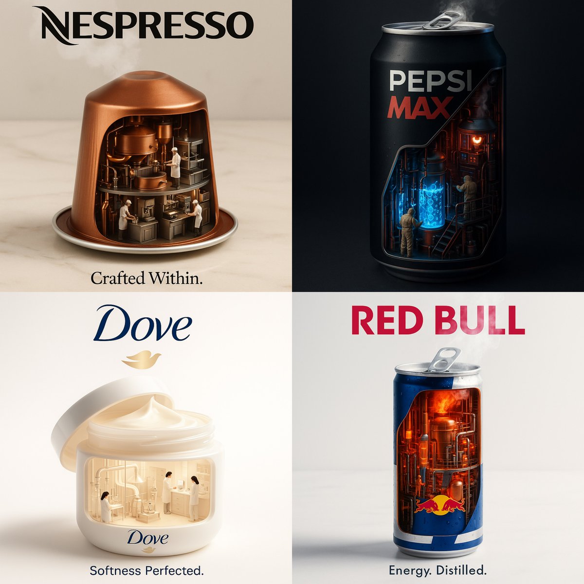 Hyperrealistic Product as Internal Factory Advertisement