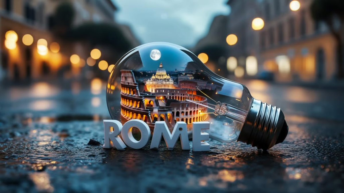 City Inside Light Bulb on Wet Asphalt Poster - view 2