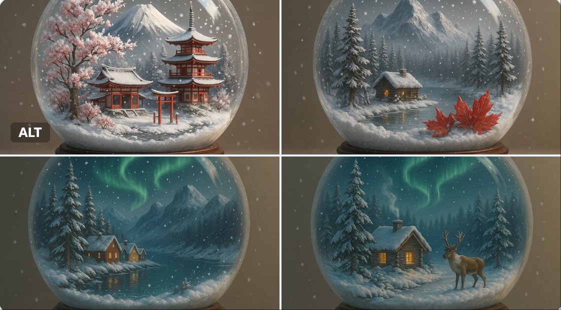 Winter Country Snow Globe - view 2