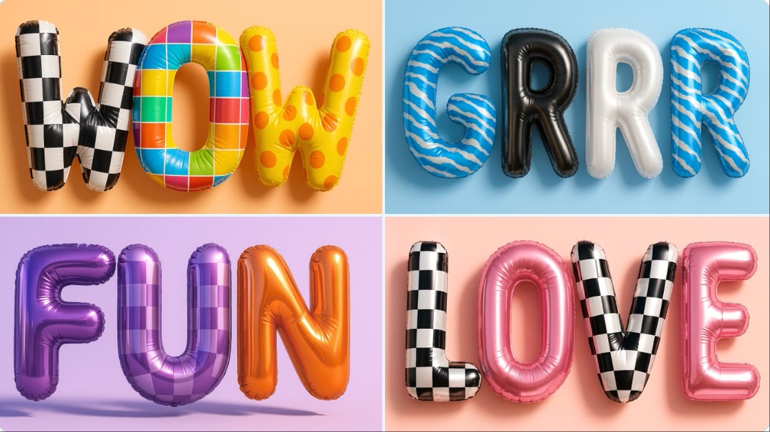 Hyper-Realistic 3D Balloon Letters Forming WOW