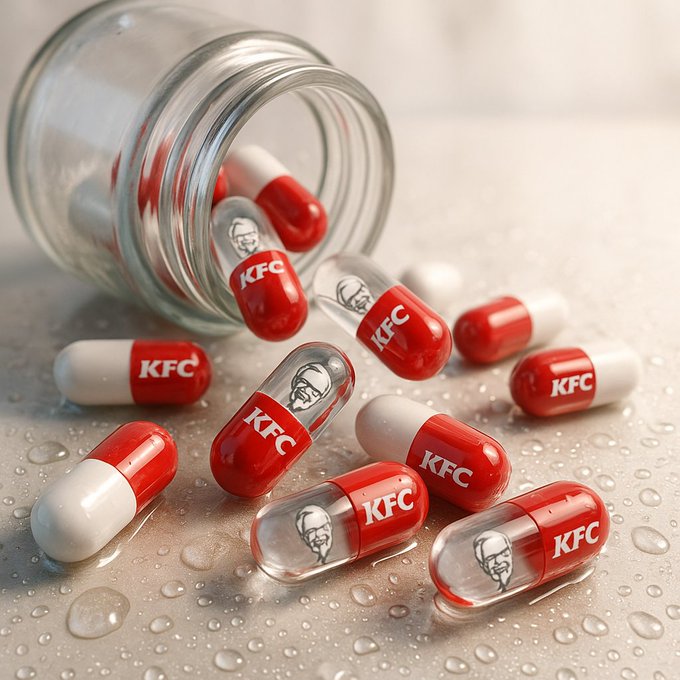 Capsules Spilling from Transparent Medicine Bottle