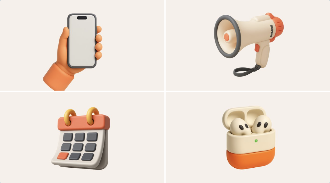 Playful Chunky 3D Aesthetic