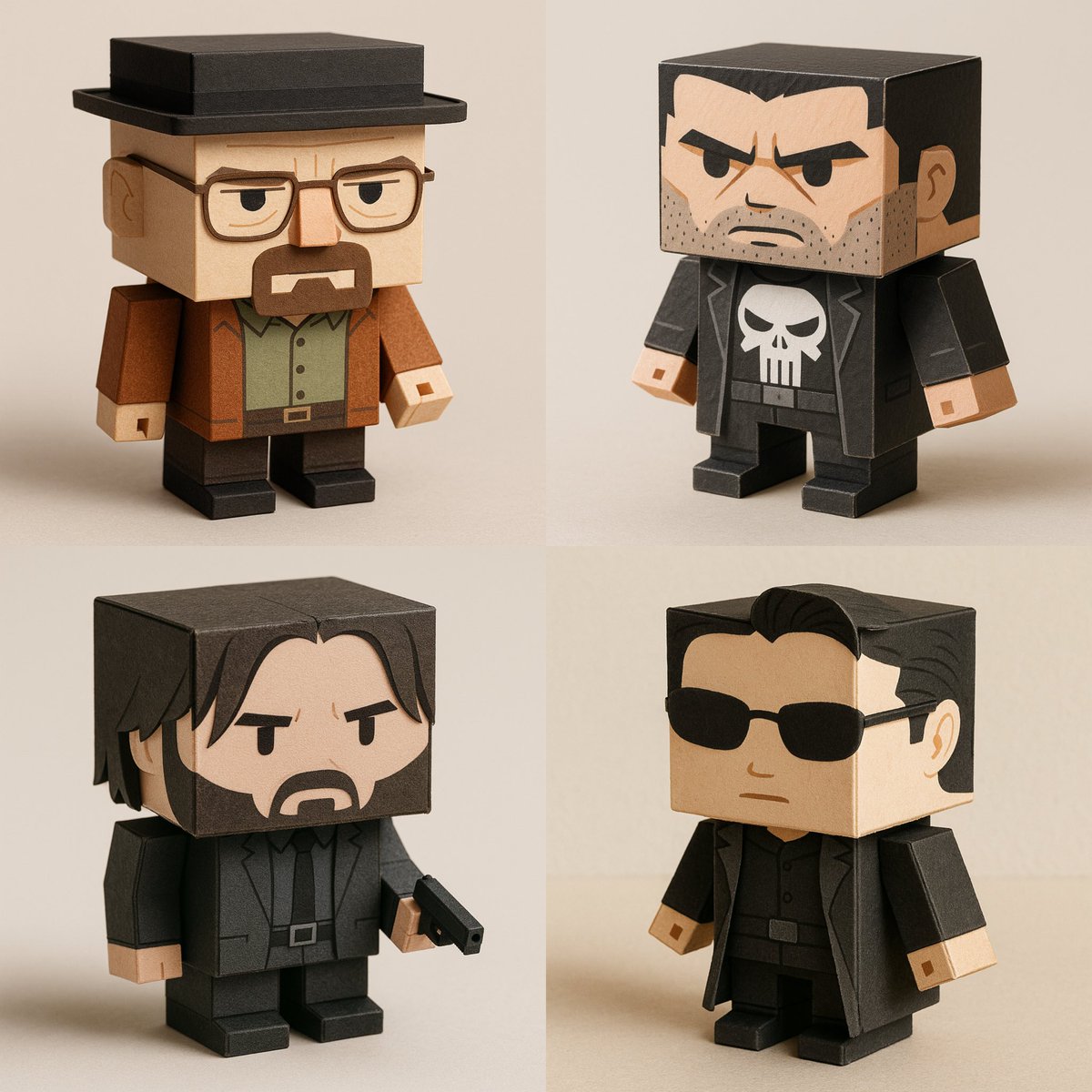 Ultra-Detailed Box-Shaped Papertoy Character - view 2