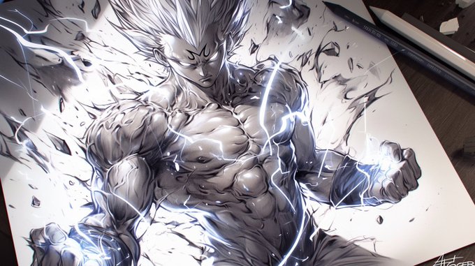 Pencil Sketch of Muscular Character with Dynamic Pose - view 3