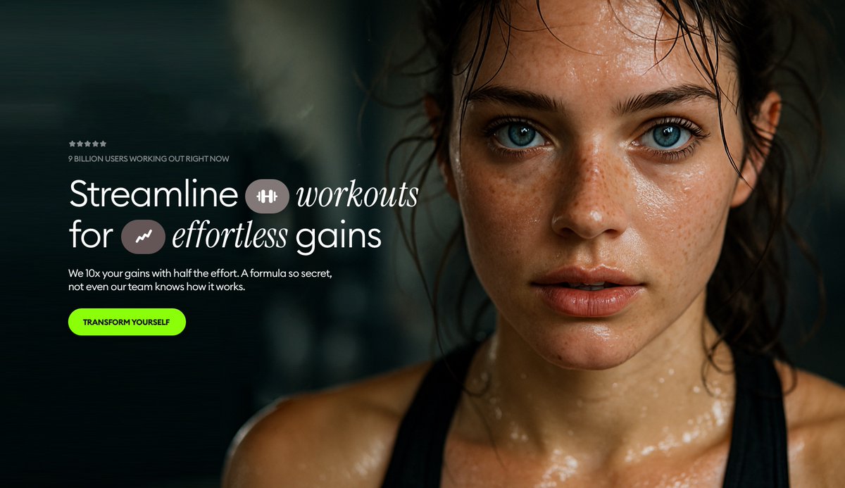 Sweaty Young Woman Workout Face Closeup
