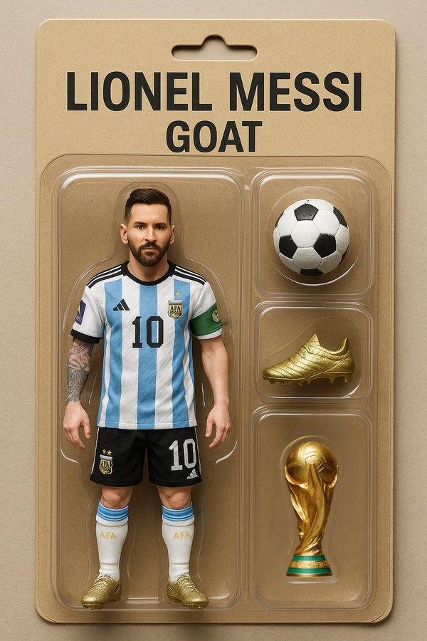 Lionel Messi Action Figure Toy with Football Gear