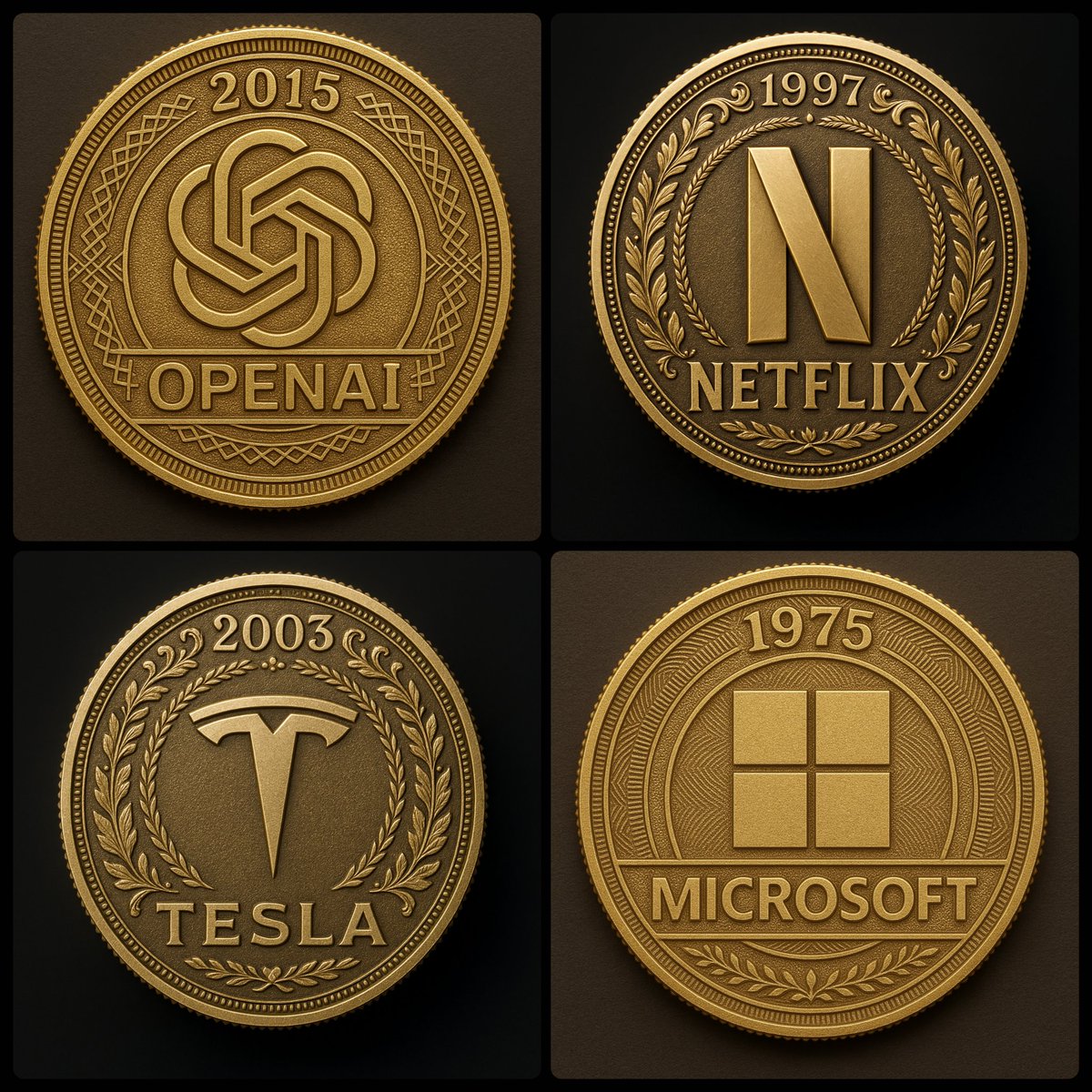 Company Gold Coin with Logo and Year