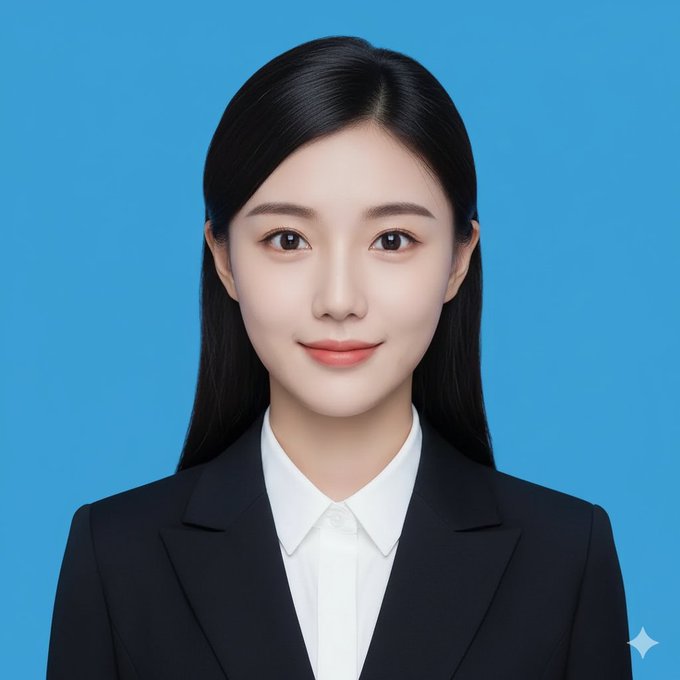 2-Inch ID Photo with Blue Background, Professional Attire & Smile
