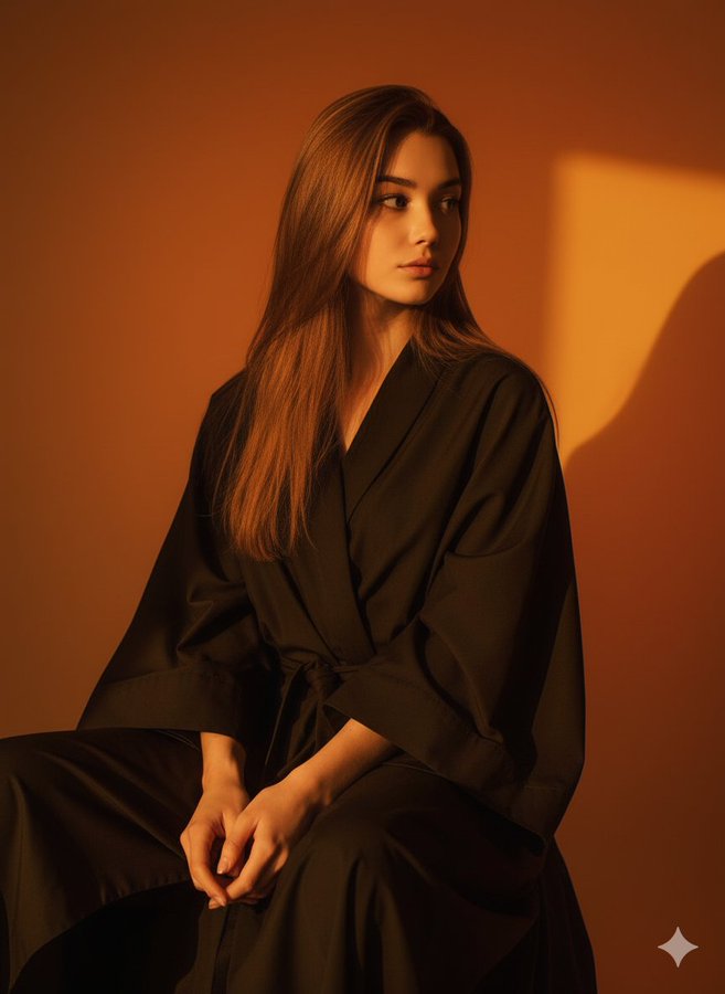 Hyper-Realistic Vertical Portrait in Warm Gradient