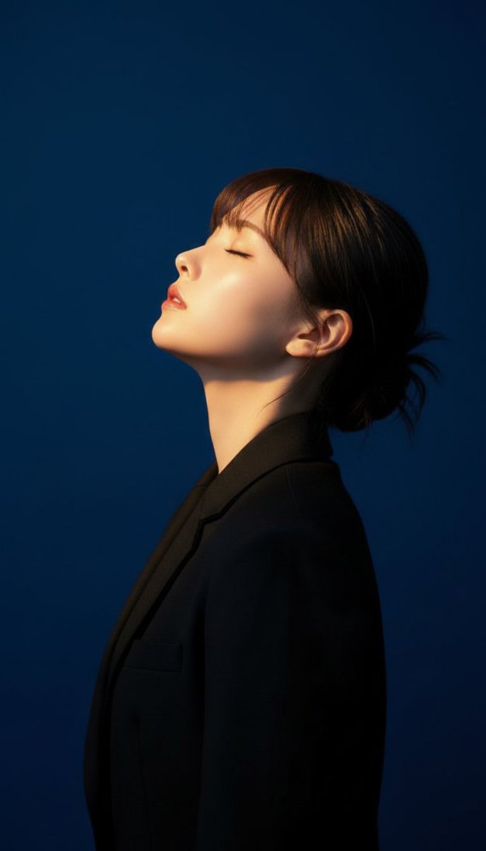 Cinematic Young Woman Side Profile Portrait